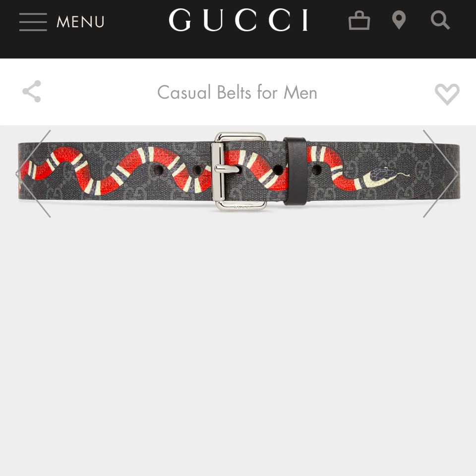 Gg Belt With Kingsnake Print